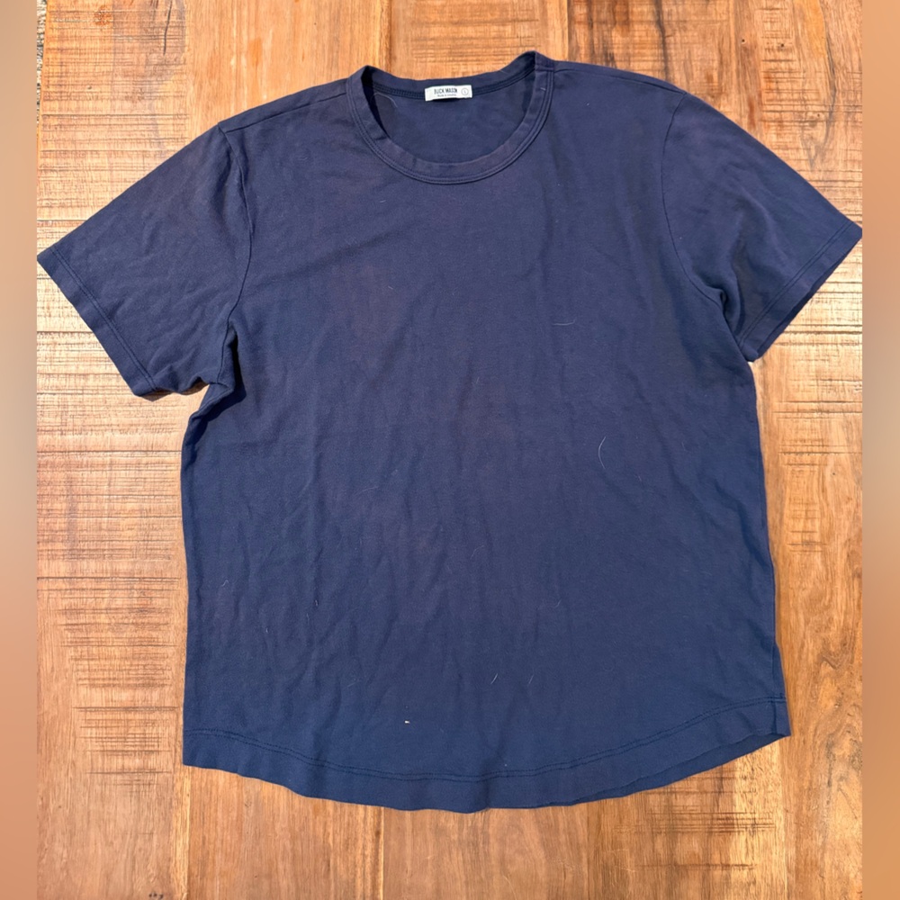 Buck Mason trail traverse shirt large navy blue